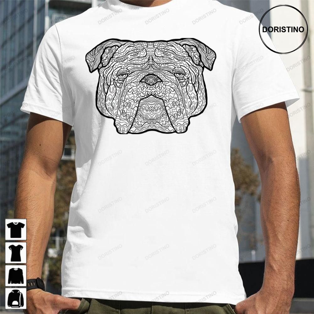 British Bulldog Detailed Dogs Illustration Awesome Shirts